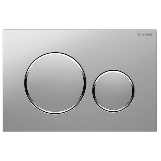 Geberit Sigma20 Mechanical Dual Flush Button And Access Plate Matte-Bright-Matte Chrome