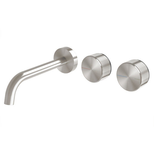 Phoenix Axia Wall Basin Bath Curved Outlet Hostess Set 180Mm Brushed Nickel