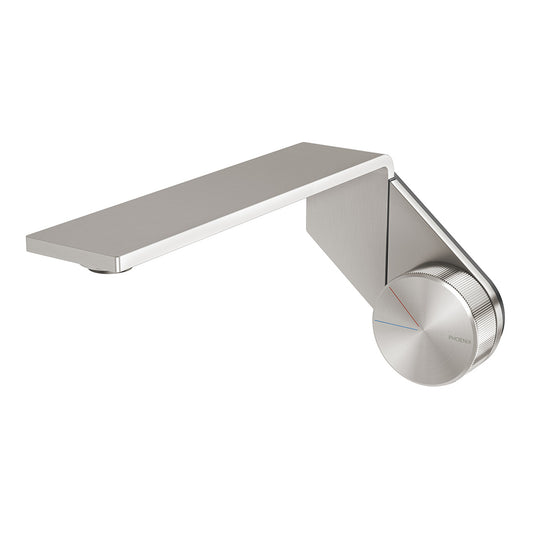 Phoenix Axia Wall Basin Bath Outlet 200Mm Brushed Nickel