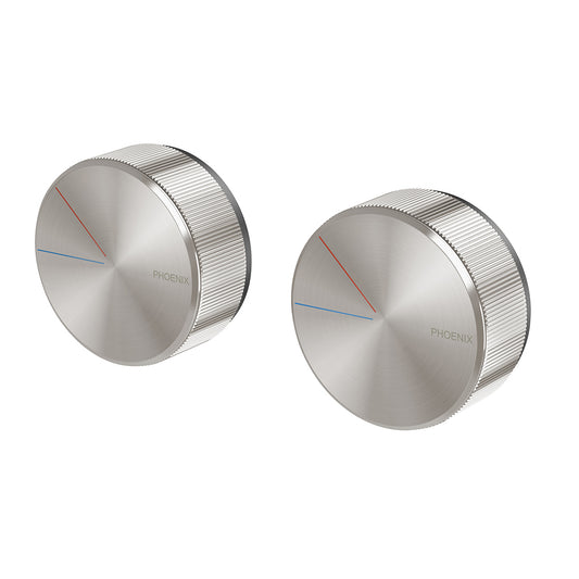 Phoenix Axia Twin Shower Wall Mixer Brushed Nickel