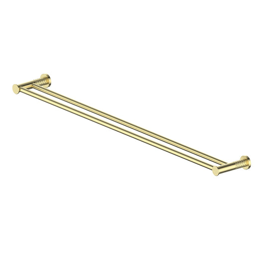 Greens Textura Double Towel Rail Brushed Brass