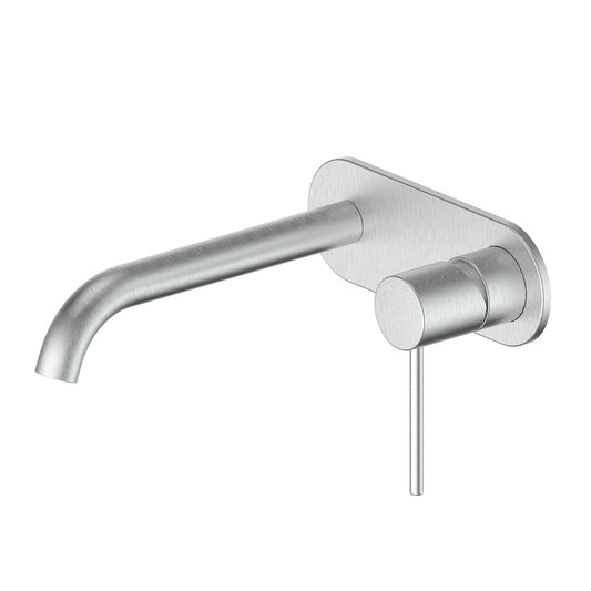 Greens Gisele Wall Basin Mixer With Plate Brushed Stainless
