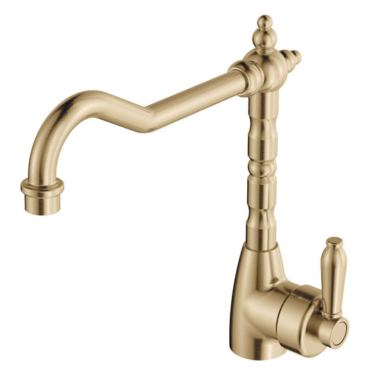 Fienza Eleanor Shepherds Crook Sink Mixer Urban Brass Urban Brass