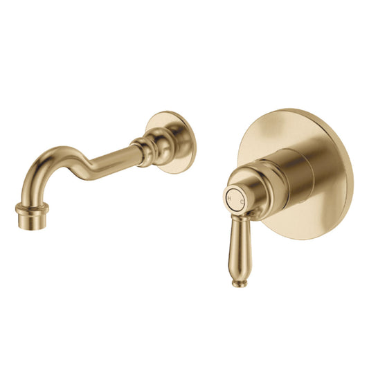 Fienza Eleanor Wall Basin Bath Mixer Set Urban Brass Urban Brass