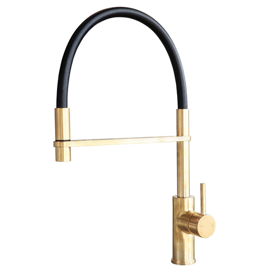Faucet Strommen Pegasi Pull Down Sink Mixer Raw Brushed Brass