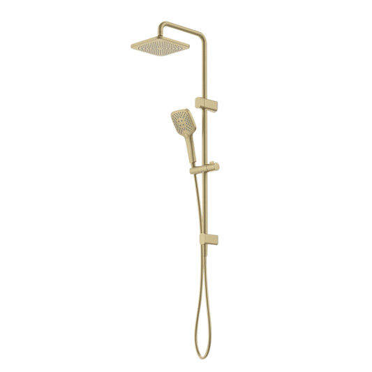Caroma Luna Multifunction Rail Shower With Overhead Brushed Brass