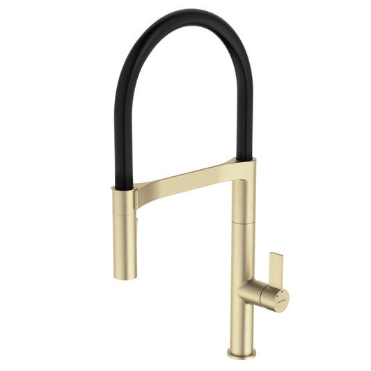 Caroma Invogue Pull Down Sink Mixer With Dual Spray Brushed Brass