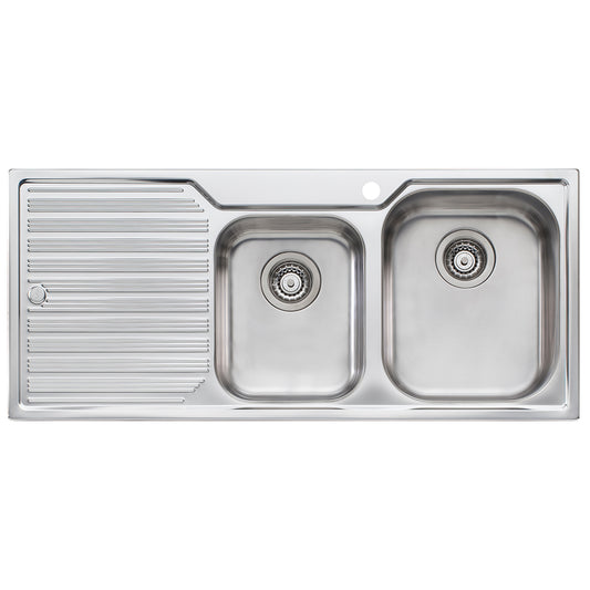 Oliveri Diaz 1 3 4 Right Hand Bowl Sink With Drainer 1 Taphole