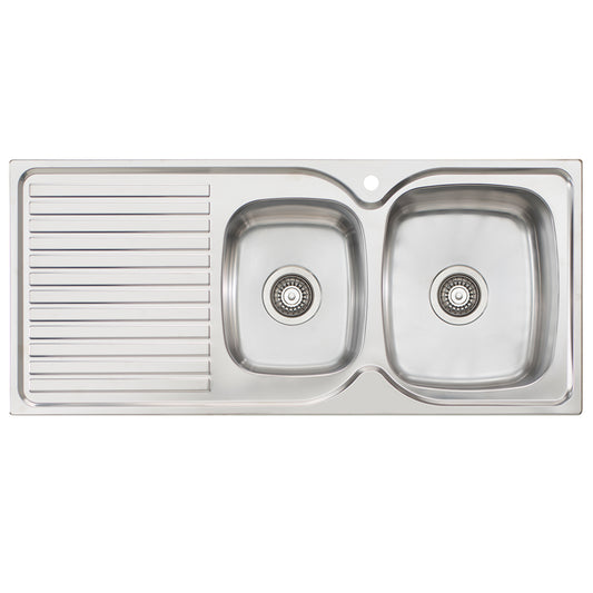 Oliveri Endeavour 1 3 4 Right Hand Bowl Sink With Drainer 1 Taphole