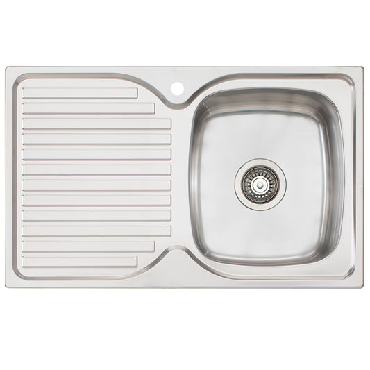 Oliveri Endeavour Single Right Hand Bowl Sink With Drainer 1 Taphole
