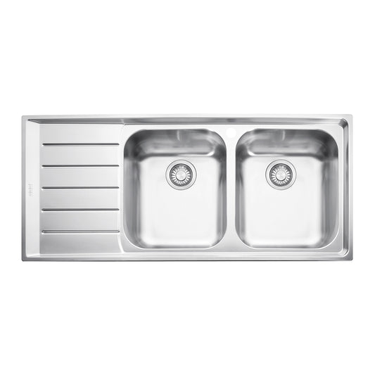 Franke Neptune Double Bowl Inset Sink With Left Hand Drainer