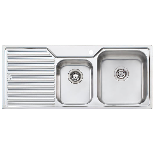 Oliveri Nu Petite 1 3 4 Right Hand Bowl Sink With Drainer 1 Taphole