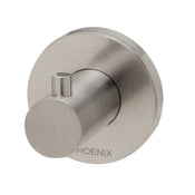 Phoenix Radii Robe Hook Round Plate Brushed Nickel