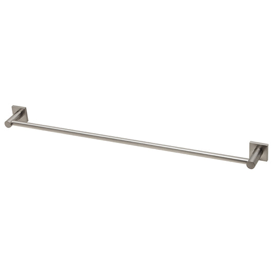 Phoenix Radii Single Towel Rail 800Mm Square Plate Brushed Nickel