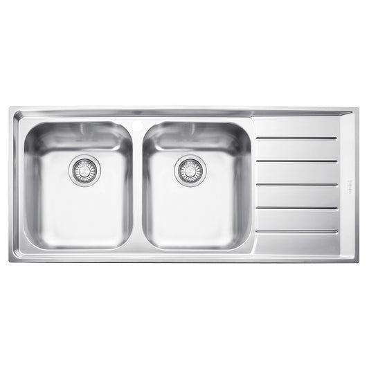 Franke Neptune Double Bowl Sink With Right Hand Drainer