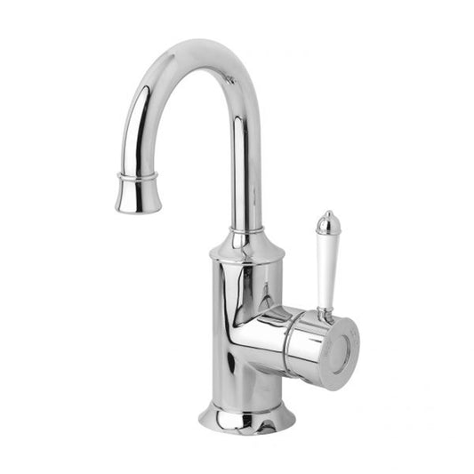 Phoenix Nostalgia Basin Mixer 120Mm Gooseneck Chrome Natural White