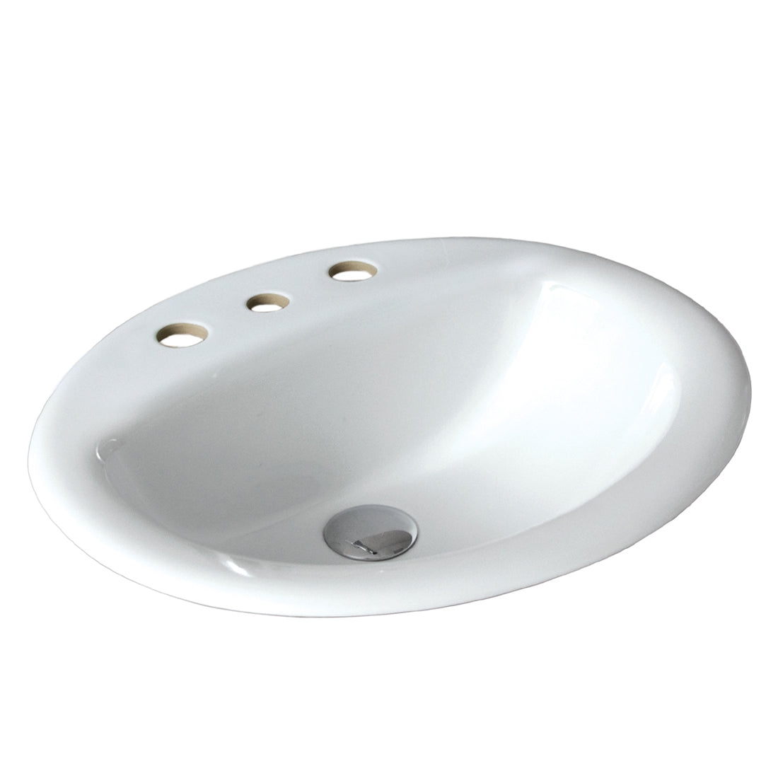 Ceramic Chios Inset Above Counter Basin, Oval 3 Tapholes | Cook & Bathe