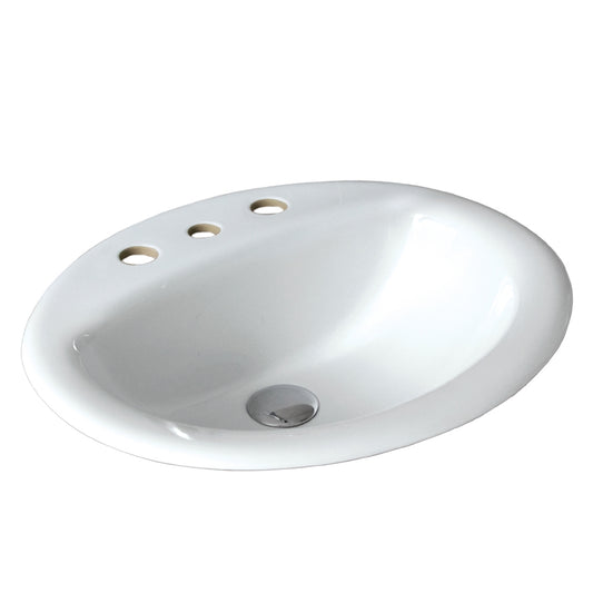 Ceramic Inset Above Counter Basin Oval 3 Tapholes