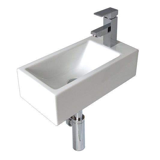 Seima Plati Ceramic Wall Basin Rectangular No Taphole 1
