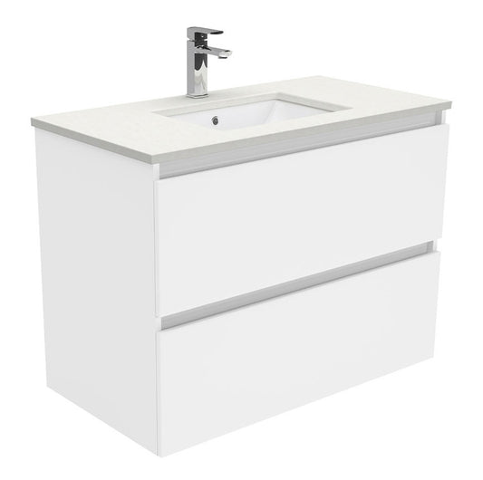 Fienza Sarah Crystal Pure Undermount 900 Quest Wall Hung Vanity
