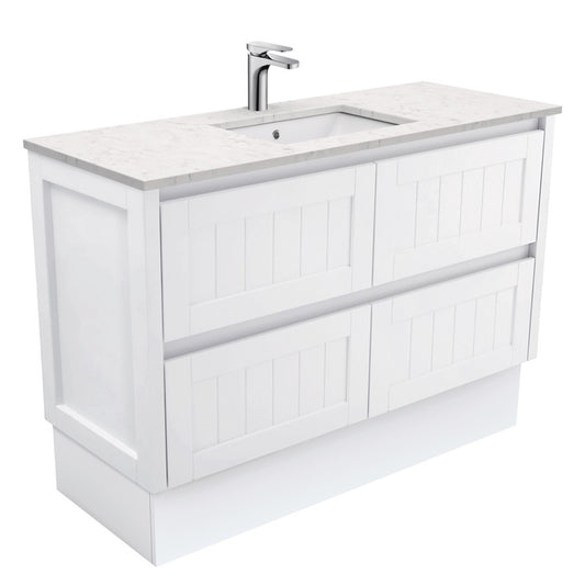 Fienza Sarah Bianco Marble Undermount 1200 Hampton Vanity On Kick