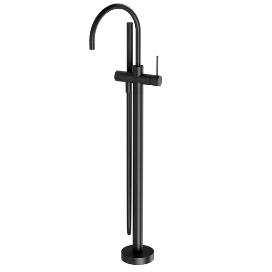 Phoenix Vivid Slimline Floor Mounted Bath Mixer With Hand Shower Matte Black