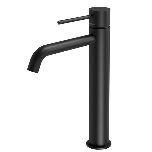 Phoenix Vivid Slimline Vessel Mixer Curved Outlet Matte Black