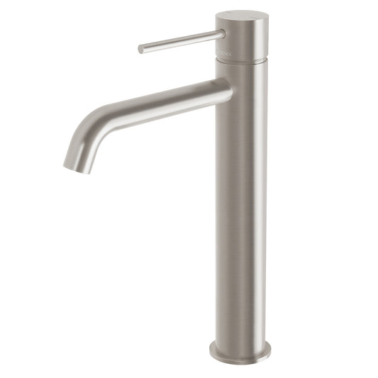 Phoenix Vivid Slimline Vessel Mixer Curved Outlet Brushed Nickel
